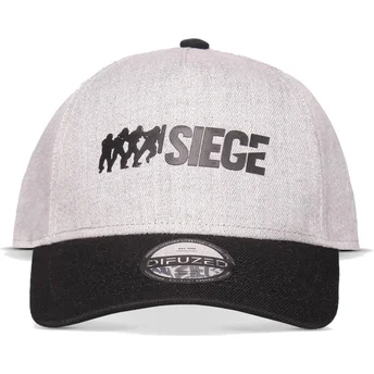 Difuzed Curved Brim Logo Tom Clancy's Rainbow Six Siege Grey and Black Adjustable Cap