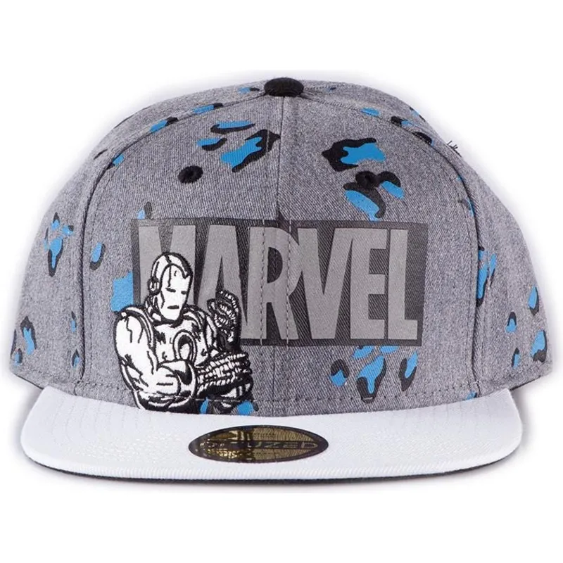 graue-flatcap-snapback-iron-man-true-power-marvel-comics-von-difuzed