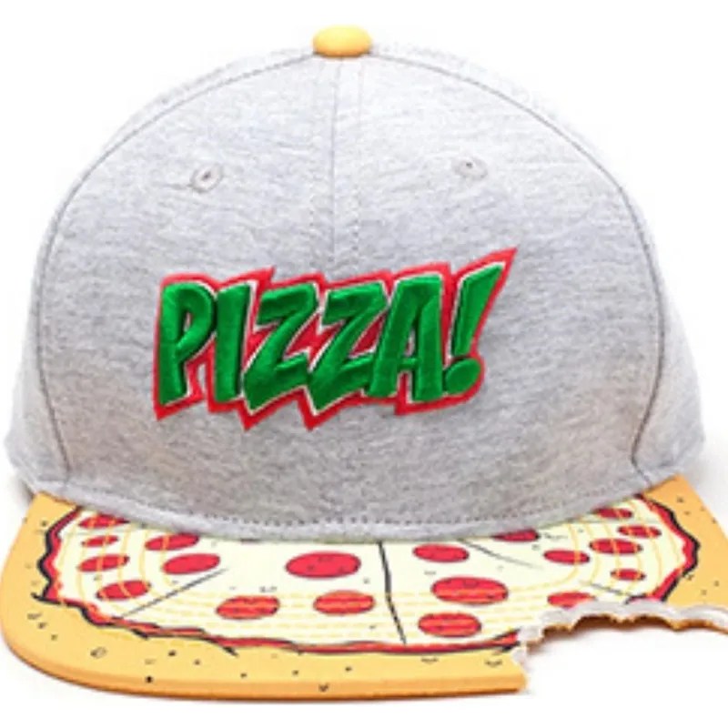 gorra-plana-gris-snapback-pizza-tortugas-ninja-de-difuzed
