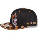 schwarze-flache-snapback-kappe-bugs-bunny-space-jam-looney-tunes-von-difuzed