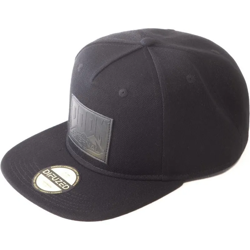 schwarze-verstellbare-flatcap-retro-eternal-doom-von-difuzed