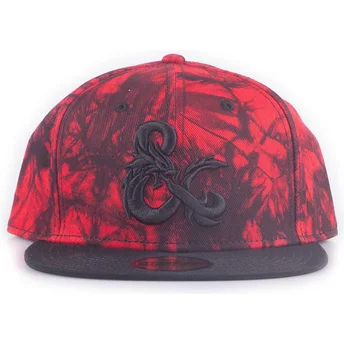 Difuzed Flat Brim Dungeons & Dragons Red and Black Snapback Cap