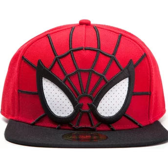 Casquette plate rouge et noire snapback Spider-Man 3D Mesh Eyes Marvel Comics Difuzed