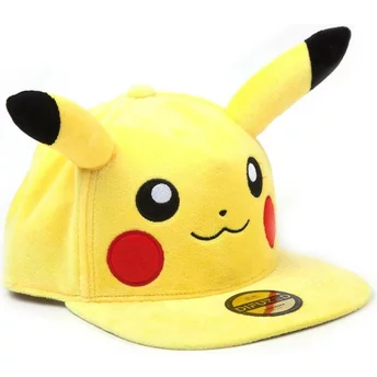 Casquette plate jaune snapback Pikachu Plush Pokémon Difuzed