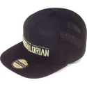 svart-platt-snapback-keps-the-mandalorian-silhouette-star-wars-av-difuzed