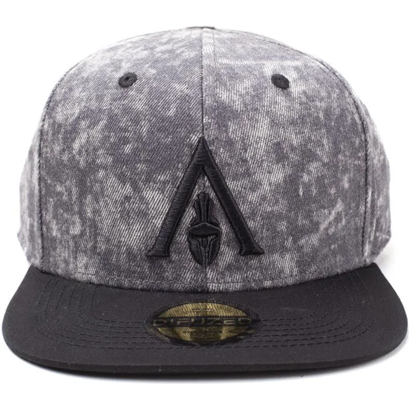 casquette-plate-grise-et-noire-snapback-odyssey-logo-apocalyptic-assasins-creed-difuzed
