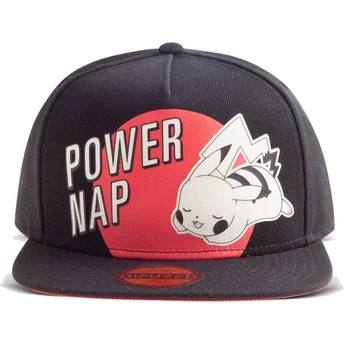 Gorra plana negra snapback Pikachu Power Nap Pokémon de Difuzed