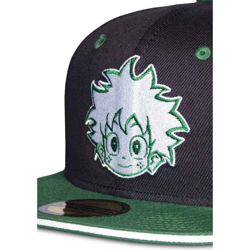 schwarze-und-grune-flache-snapback-kappe-izuku-midoriya-my-hero-academia-von-difuzed