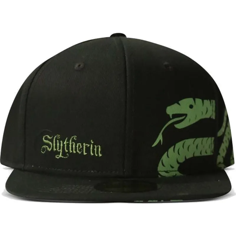 schwarze-flache-snapback-kappe-slytherin-harry-potter-von-difuzed