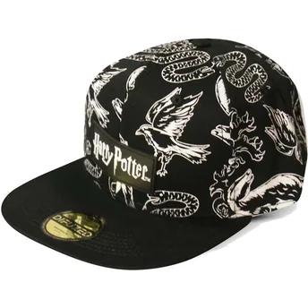 Gorra plana negra snapback 3D Embroidery Harry Potter de Difuzed