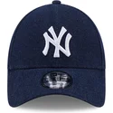 mutzen-gebogen-marineblau-verstellbares-band-9forty-denim-der-new-york-yankees-mlb-von-new-era