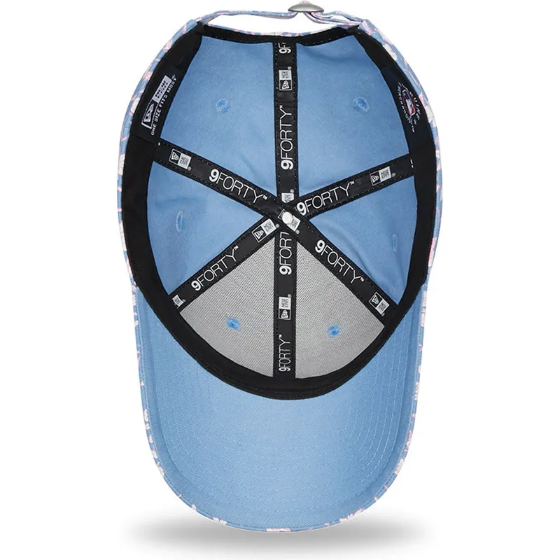 mutzen-gebogen-blau-verstellbares-band-rosa-9forty-floral-der-new-york-yankees-mlb-von-new-era