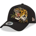 schwarze-snapback-kappe-9forty-e-frame-tattoo-pack-mit-tiger-von-new-era
