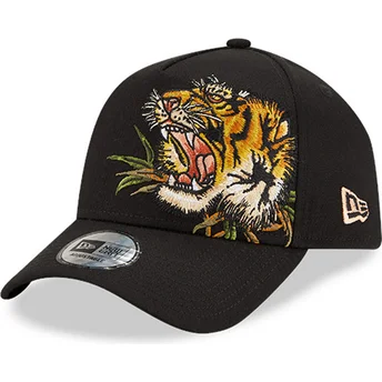 schwarze-snapback-kappe-9forty-e-frame-tattoo-pack-mit-tiger-von-new-era