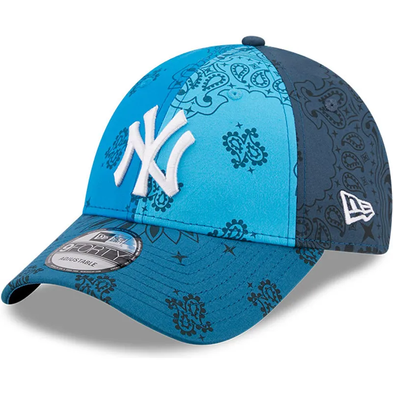 mutzen-gebogen-blau-verstellbares-band-9forty-paisley-print-der-new-york-yankees-mlb-von-new-era