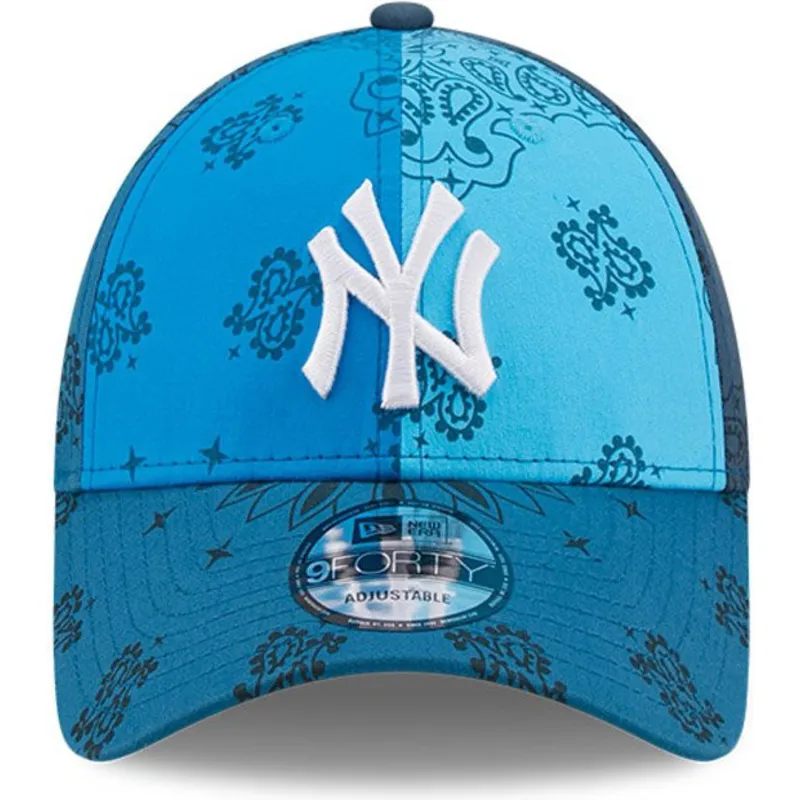 mutzen-gebogen-blau-verstellbares-band-9forty-paisley-print-der-new-york-yankees-mlb-von-new-era