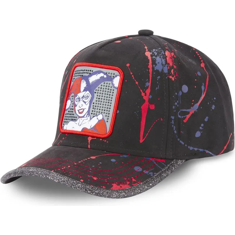 mutzen-gebogen-schwarz-verstellbares-band-harley-quinn-dc-comics-von-capslab