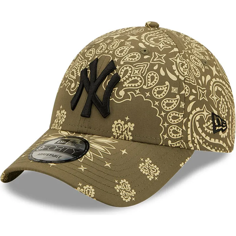 mutzen-gebogen-grun-verstellbares-band-9forty-paisley-print-der-new-york-yankees-mlb-von-new-era