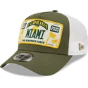 grune-trucker-kappe-a-frame-license-plate-von-miami-florida-von-new-era