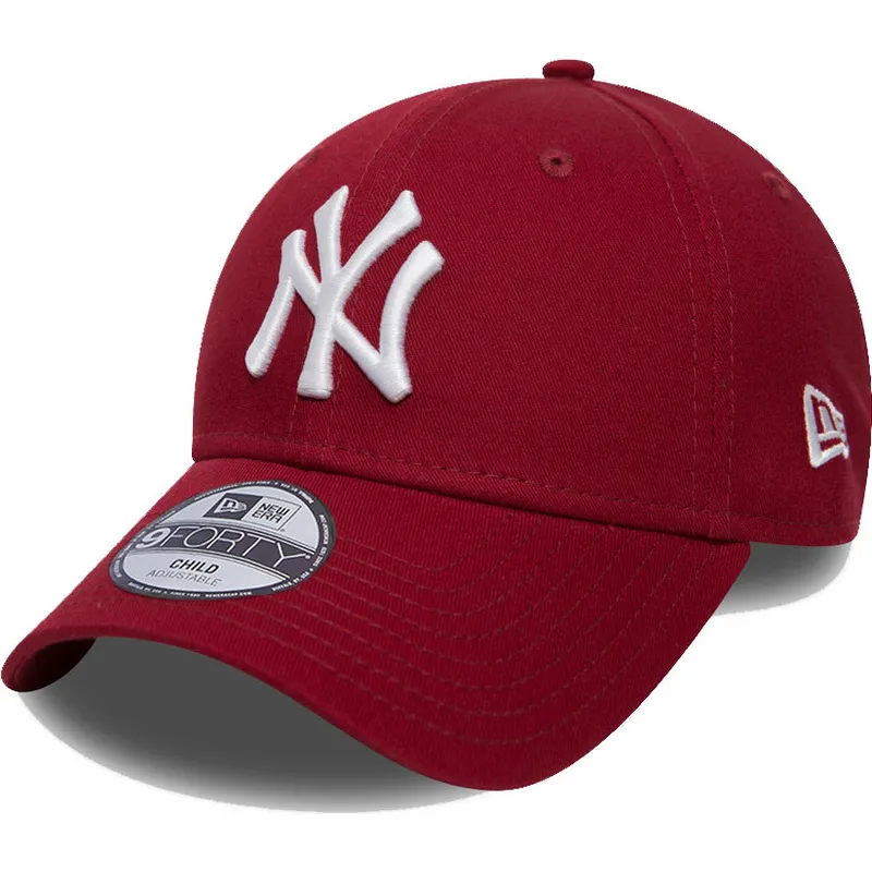 czerwona-zakrzywiona-czapka-regulowana-dla-dzieci-9forty-league-essential-new-york-yankees-mlb-od-new-era