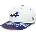 casquette-courbee-blanche-bleue-et-rose-snapback-9fifty-stretch-snap-guanyu-zhou-alpine-formula-1-renault-new-era