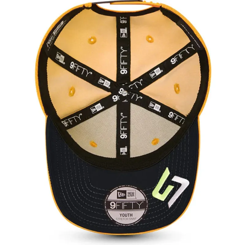 mutzen-gebogen-orange-snapback-fur-kinder-9fifty-stretch-snap-lando-norris-der-mclaren-racing-formula-1-von-new-era