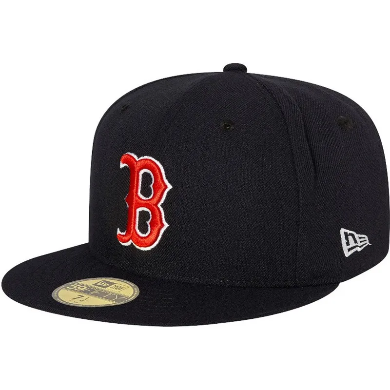 cappello-piatto-blu-marino-regolabile-59fifty-ac-perf-di-boston-red-sox-mlb-di-new-era