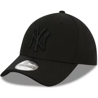 New Era Curved Brim Black Logo 39THIRTY Diamond Era New York Yankees MLB Black Fitted Cap