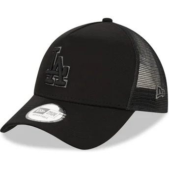 Gorra trucker negra con logo negro 9FORTY A Frame de Los Angeles Dodgers MLB de New Era