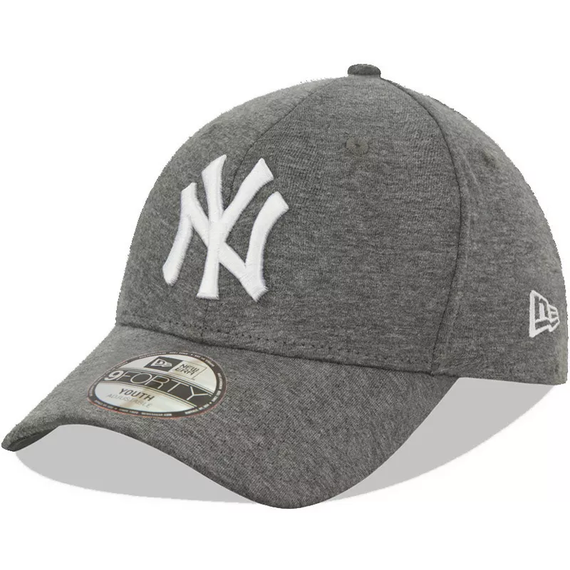 casquette-courbee-grise-ajustable-pour-enfant-9forty-pull-essential-new-york-yankees-mlb-new-era