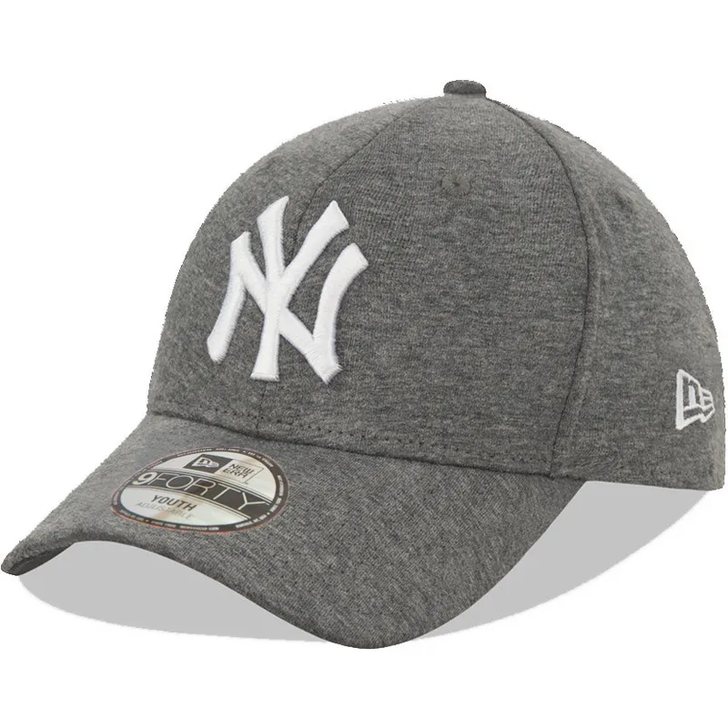 mutzen-gebogen-grau-verstellbares-band-fur-kinder-9forty-jersey-essential-der-new-york-yankees-mlb-von-new-era