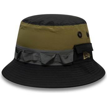 New Era Panelled Adventure Black and Green Bucket Hat