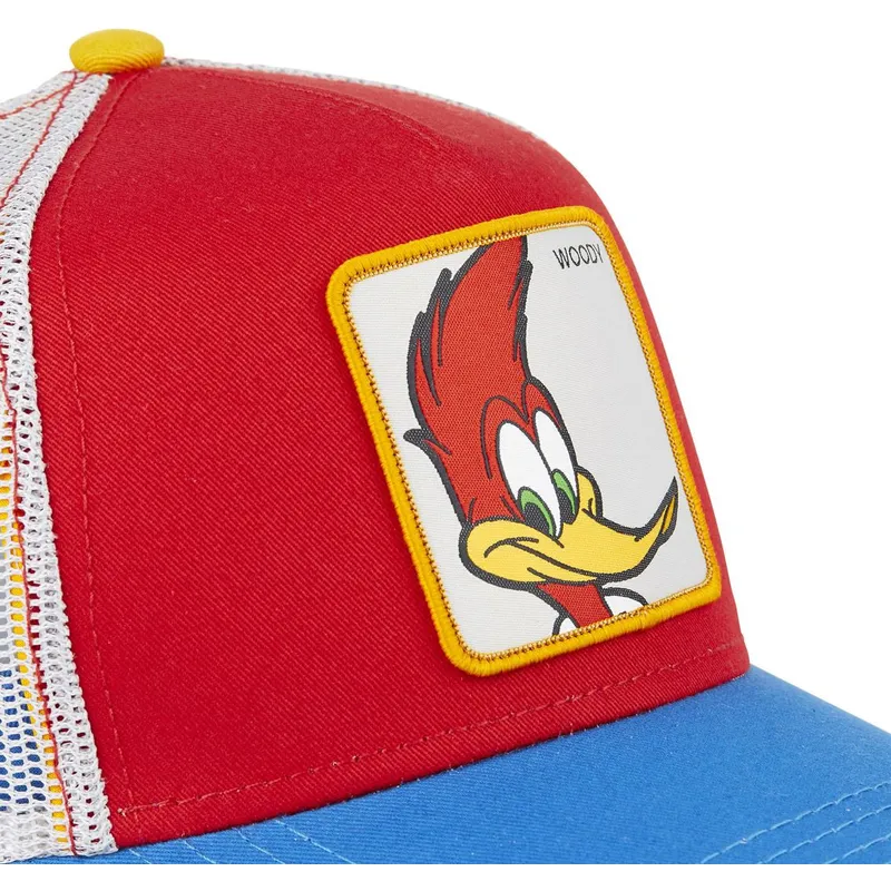 mutzen-gebogen-rot-snapback-woody-woodpecker-von-capslab
