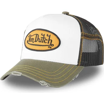 Czapka trucker biała, czarna i zielona SUM YEL od Von Dutch