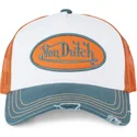 cappellino-trucker-bianco-arancione-e-blu-sum-hun-di-von-dutch