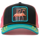 schwarze-rosa-und-blau-flamingo-trucker-kappe-squad-flamingoals-the-farm-von-goorin-bros