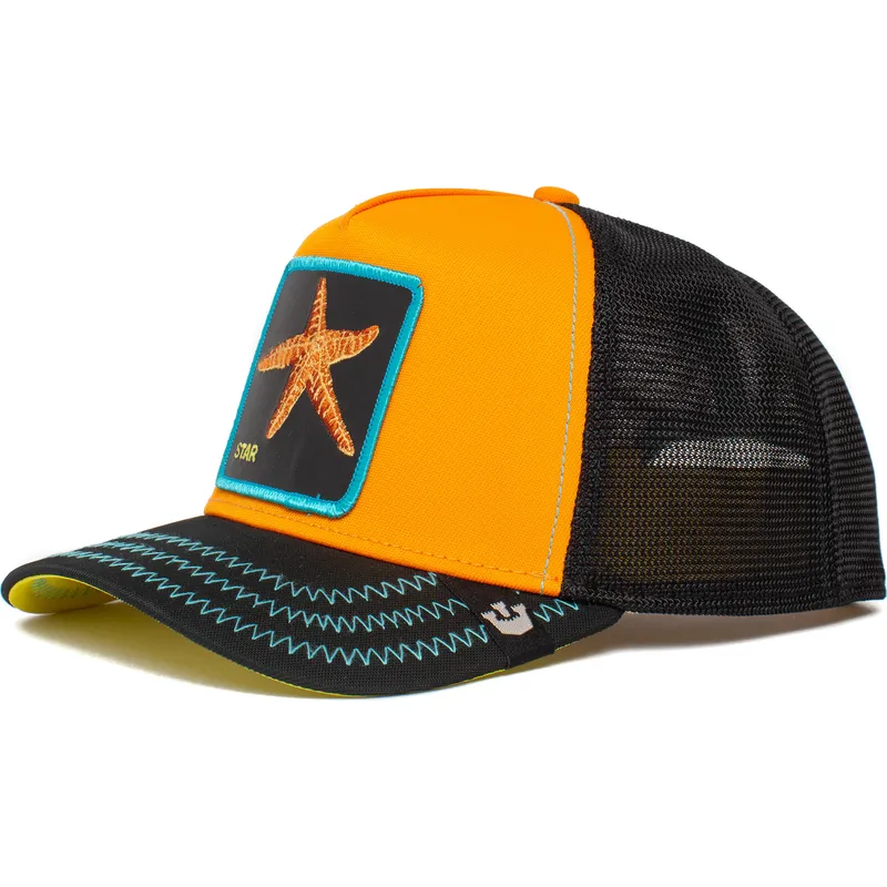 trucker-cap-orange-und-schwarz-seestern-baby-i-m-a-star-the-farm-von-goorin-bros