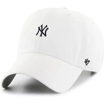 Gorra curva blanca ajustable Clean Up Base Runner de New York Yankees MLB de 47 Brand