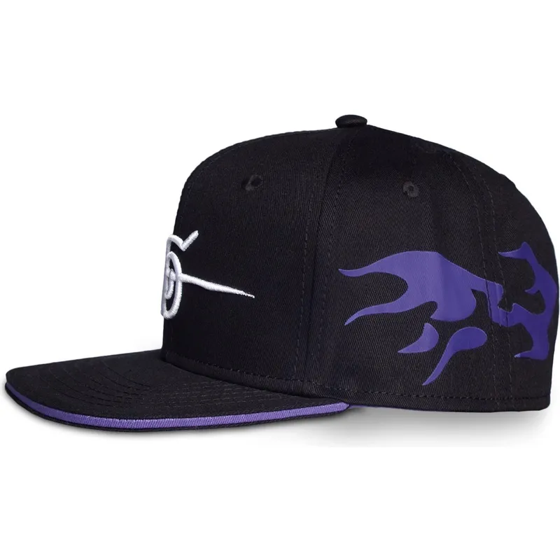 schwarze-flache-snapback-kappe-konoha-naruto-von-difuzed