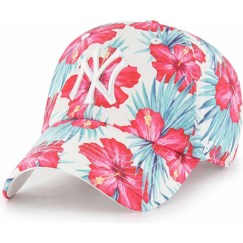 mutzen-gebogen-multicolor-verstellbares-band-clean-up-sharon-der-new-york-yankees-mlb-von-47-brand