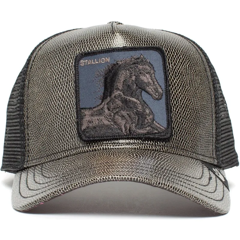 goorin-bros-svart-trucker-keps-black-horse-med-hast