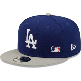 Casquette plate bleue et grise snapback 9FIFTY Team Arch Los Angeles Dodgers MLB New Era