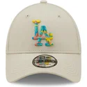 mutzen-gebogen-grau-verstellbares-band-9forty-camo-infill-der-los-angeles-dodgers-mlb-von-new-era