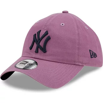 Casquette courbée violette ajustable avec logo noir 9TWENTY Essential Casual Classic New York Yankees MLB New Era
