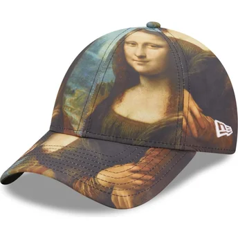 Gorra curva multicolor ajustable 9FORTY Mona Lisa Le Louvre de New Era