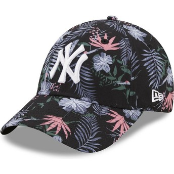 New Era Curved Brim 9FORTY Floral New York Yankees MLB Black Adjustable Cap