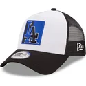 weiss-schwarze-trucker-cap-a-frame-team-patch-der-los-angeles-dodgers-mlb-von-new-era