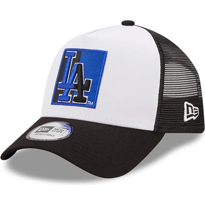 mutzen-gebogen-schwarz-snapback-a-frame-team-patch-der-los-angeles-dodgers-mlb-von-new-era