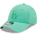 new-era-curved-brim-green-logo-9forty-league-essential-los-angeles-dodgers-mlb-green-adjustable-cap
