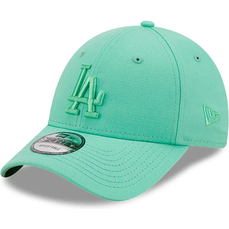 mutzen-gebogen-grun-verstellbares-band-9forty-league-essential-der-los-angeles-dodgers-mlb-von-new-era